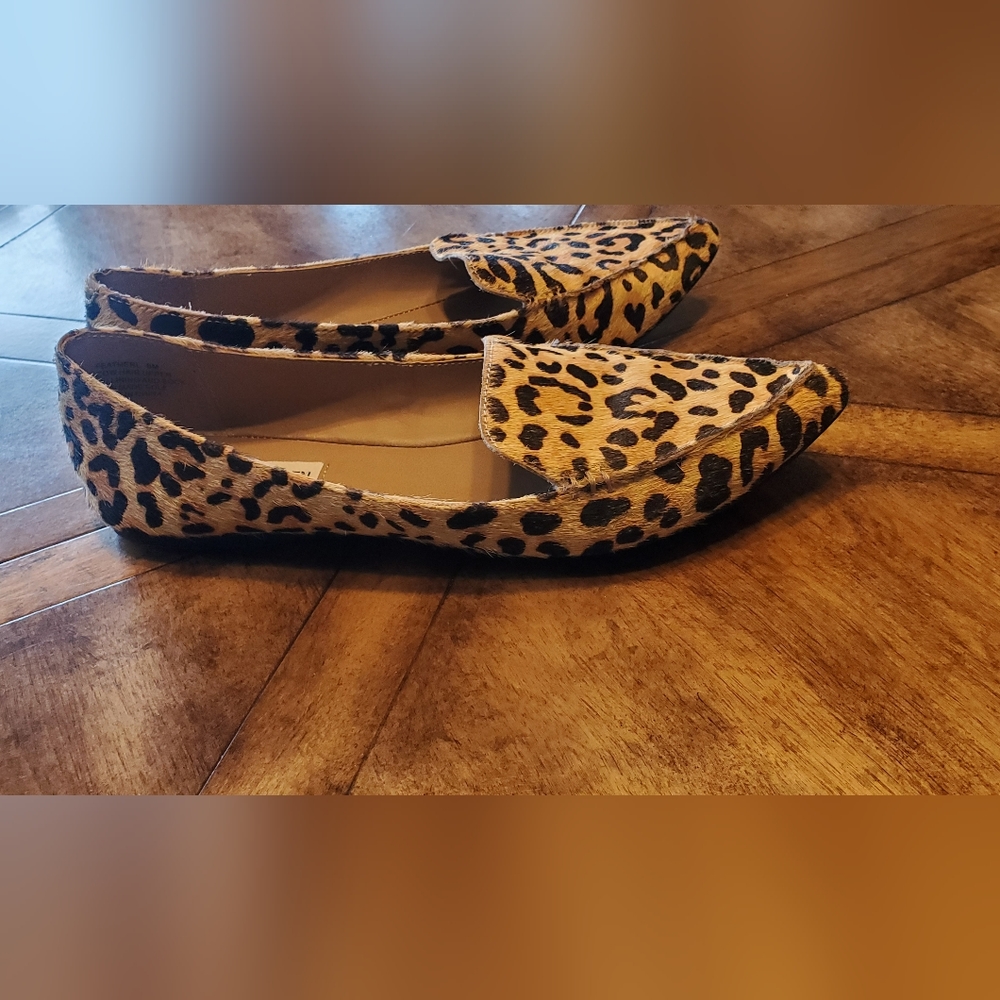 Steve Madden leopard print calf hair pointy toe flat. Sz 8 - Picture 3 of 5